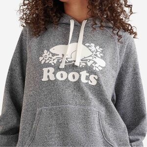 Roots Hoodie Sweatshirt Salt & Pepper Size Small Cozy Warm Top Lounge
